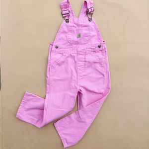 Pink Carhartt cotton youth girl overalls 4T